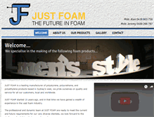 Tablet Screenshot of justfoam.com.au